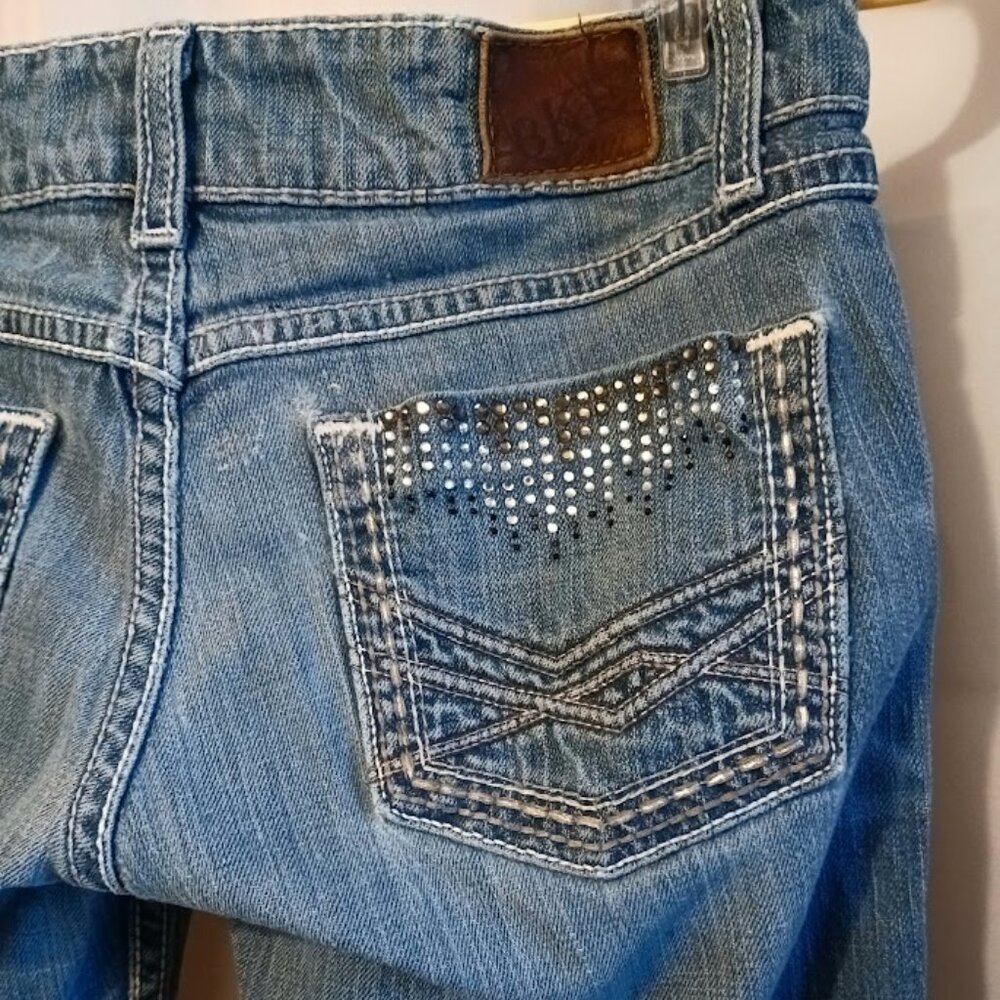 BKE Jeans The Buckle sz 26R Sabrina Boot Designer Denim Dark wash (30x30)